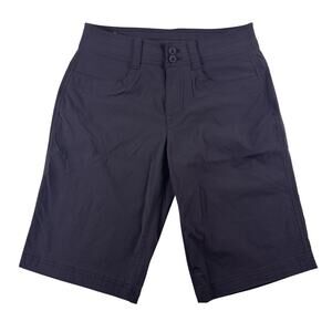 Eddie‎ Bauer Bermuda Shorts Womens Size 0 Black Hiking Stretchy Zippered Pockets